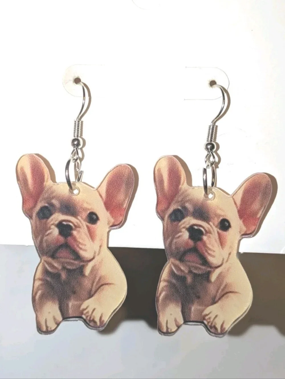 Hand Crafted French Bulldog Puppy Dangle Earrings For Women and Girls